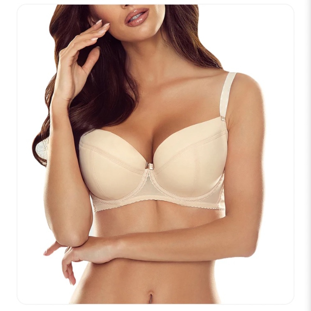 NWT Comexim Elena Padded Plunge Underwire Bra (CMELENA) - Nude size 30H